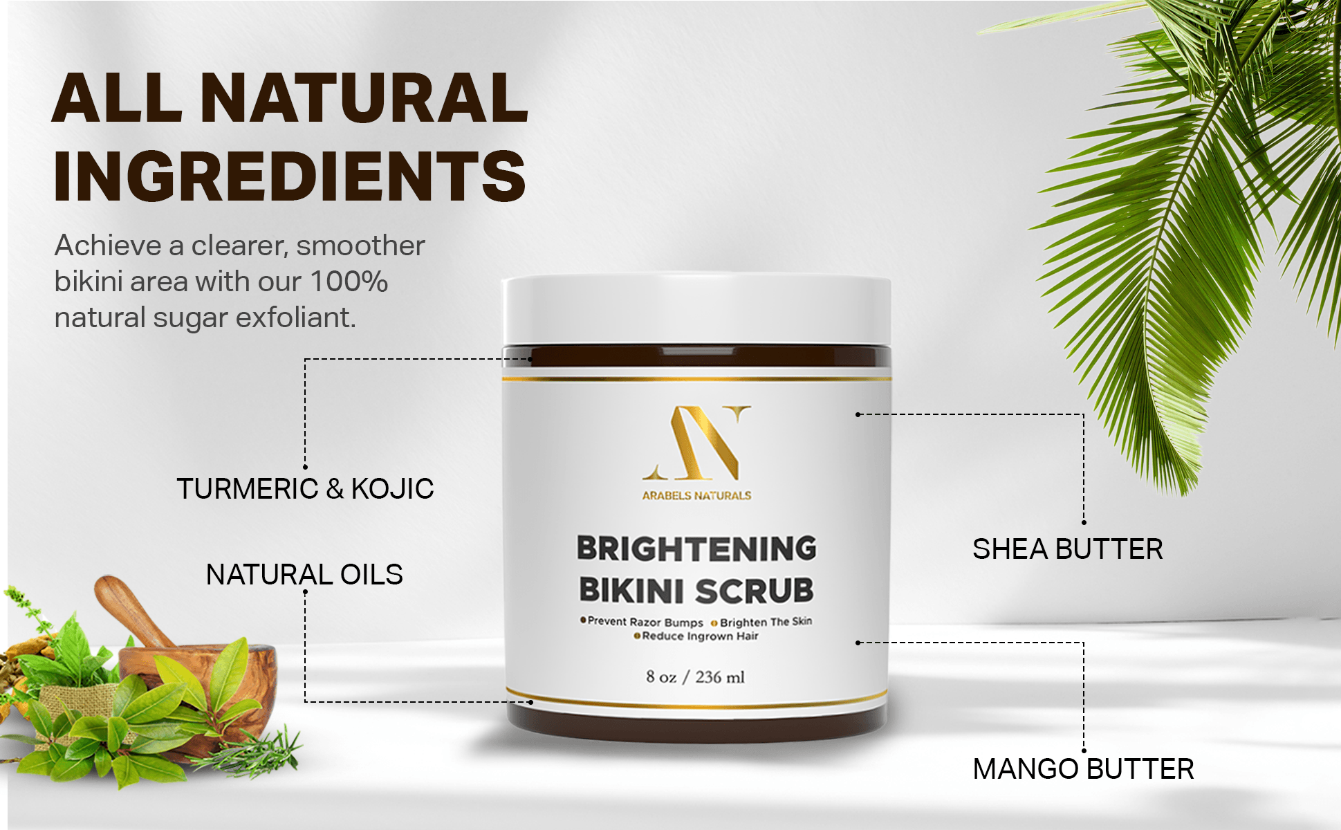 Brightening Bikini Scrub for Ingrown Hair - Arabel's Naturals