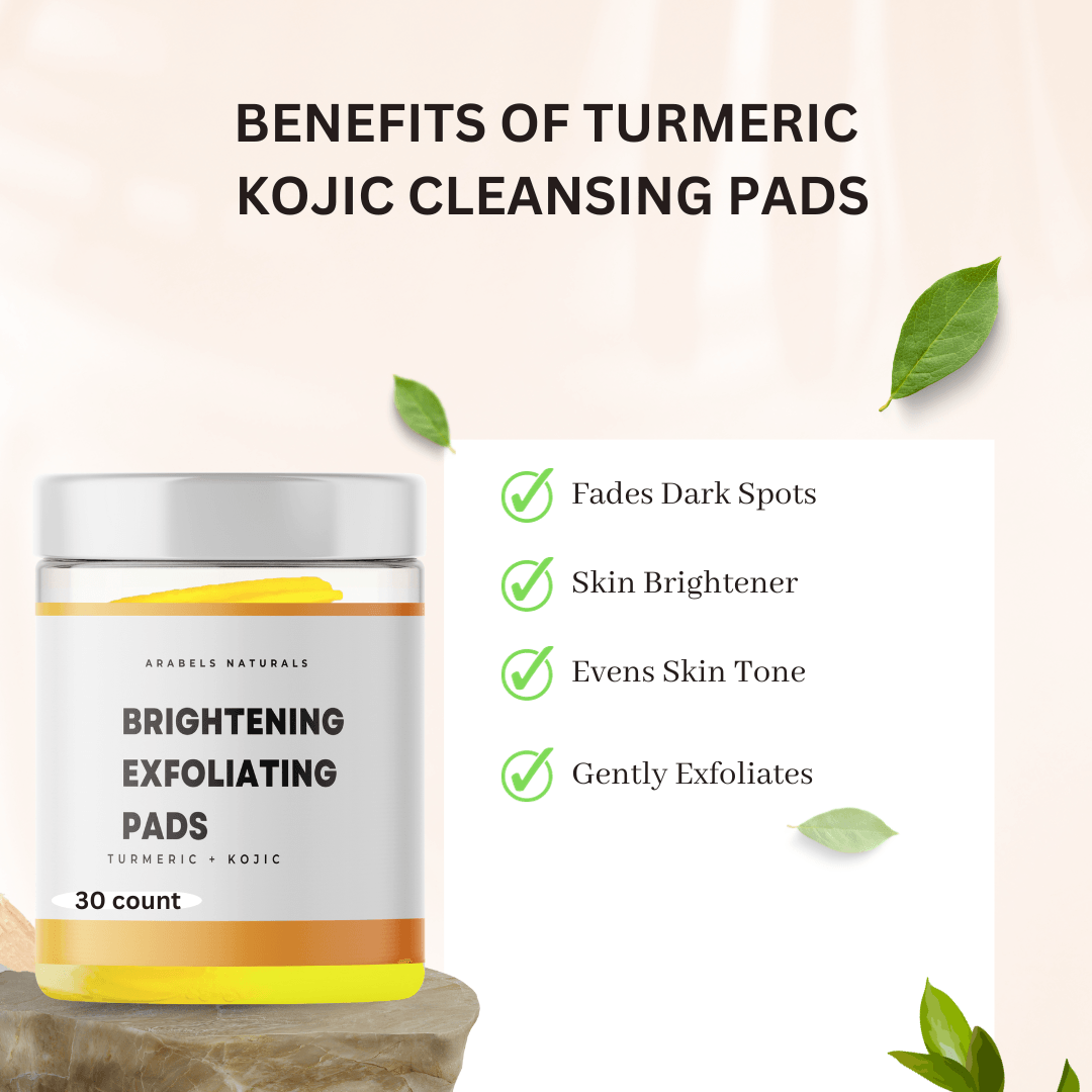 Turmeric Kojic Acid Exfoliating Cleansing Pads 15 Pack - Arabel's Naturals