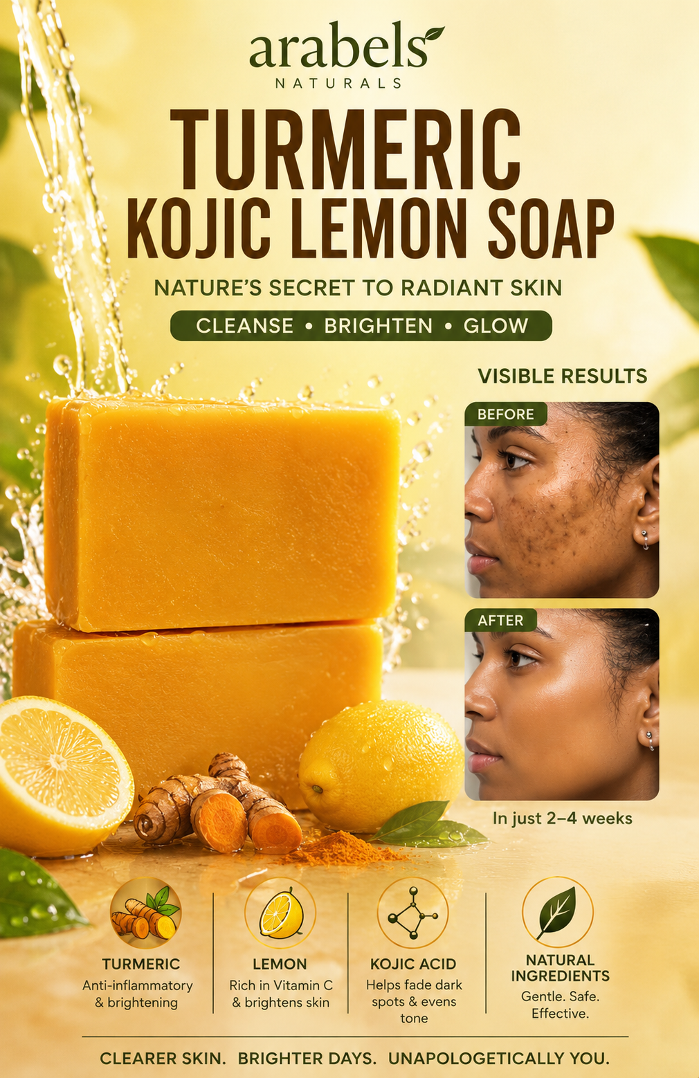 Turmeric Kojic Soap with Lemon