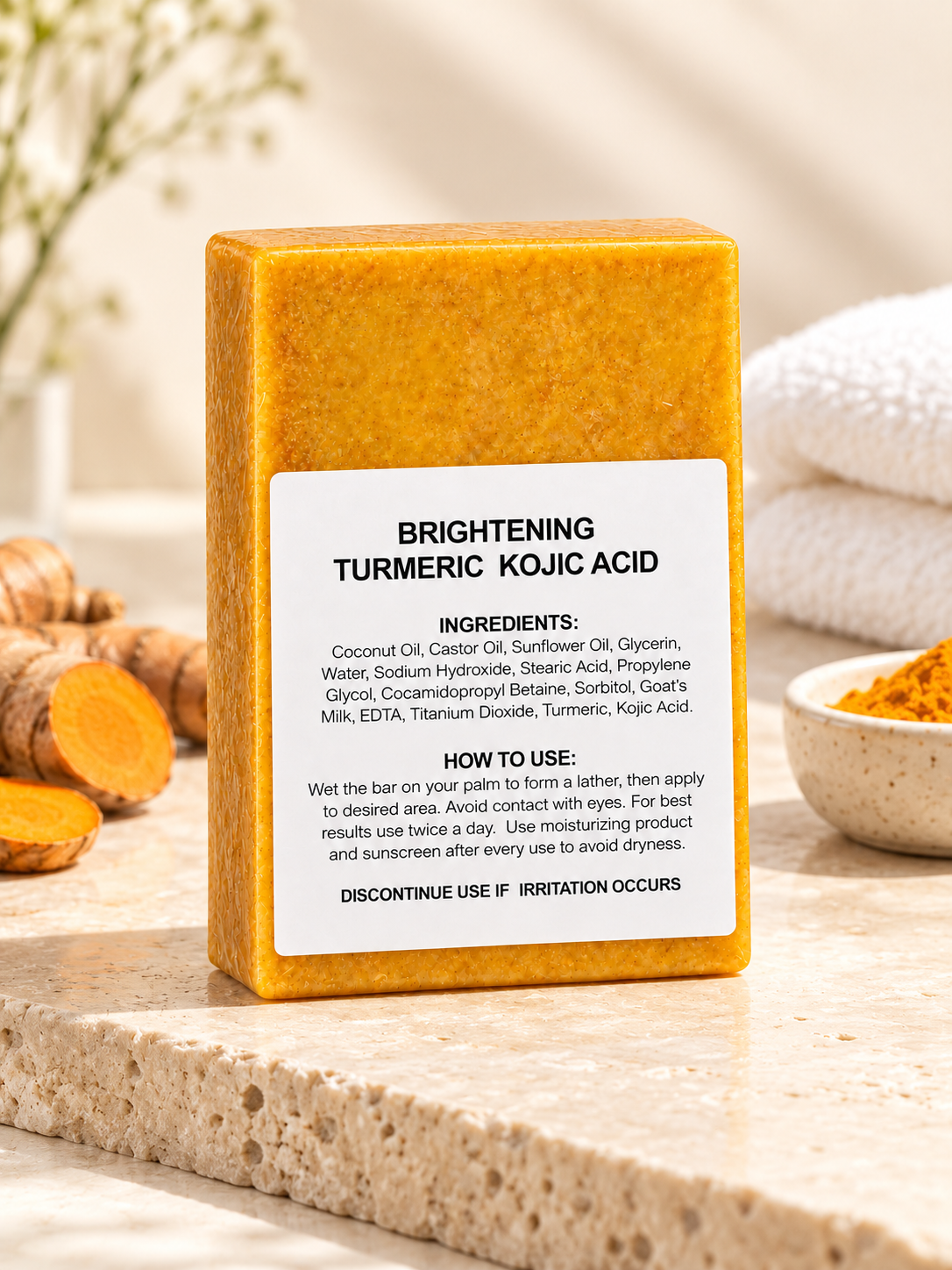 Unscented Turmeric Kojic Acid Soap for Dark Spots