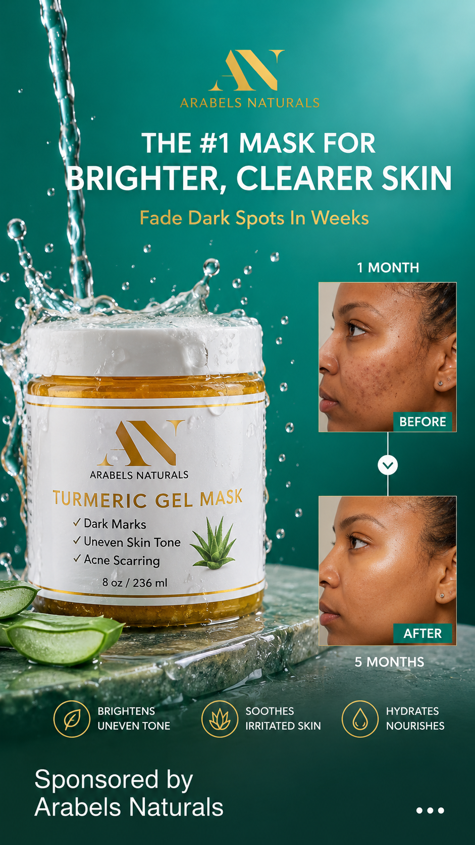 Turmeric + Aloe Vera Face Mask – Clarifying & Hydrating Treatment | 8 oz