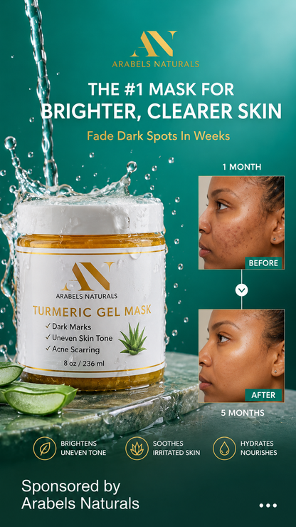 Turmeric Face Mask - Aloe Vera Facial Mask Improves Blemish, Hyperpigmentation, Scarring and Refining Pores Hydrating, Clarifying, Cleansing Skincare Mask, 8 oz