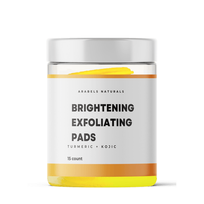 Turmeric Exfoliating Pads - Turmeric & Kojic Acid Brightening Pads - Arabel's Naturals 