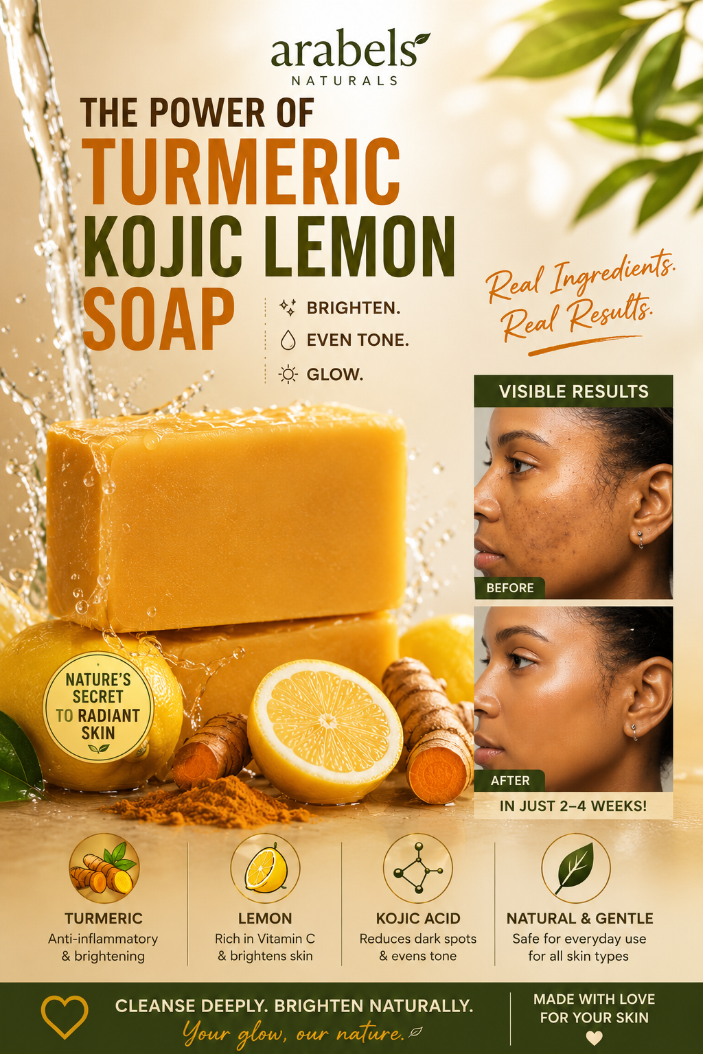Kojic acid soap visible results