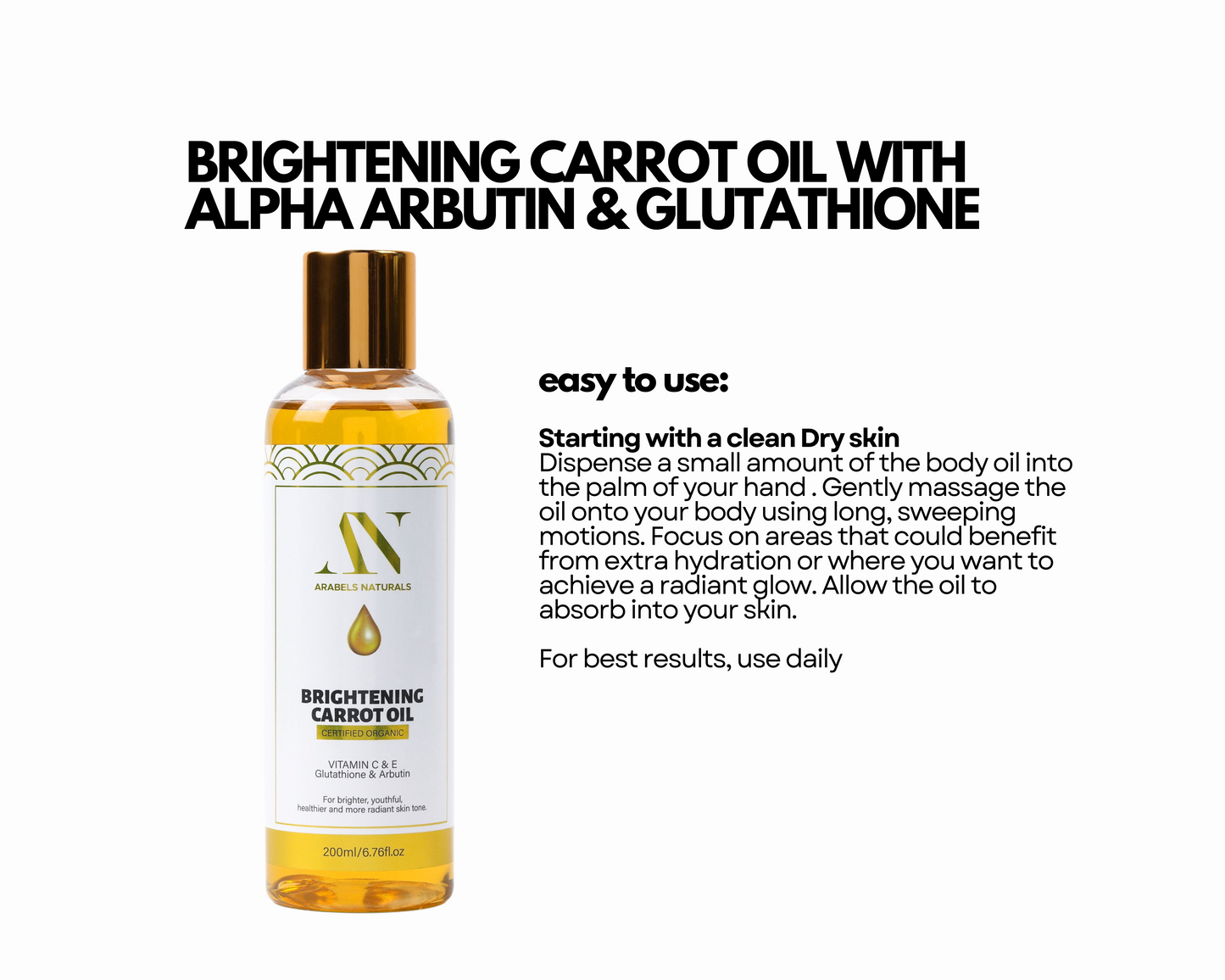 Brightening Body Oil, Organic Carrot Body Oil