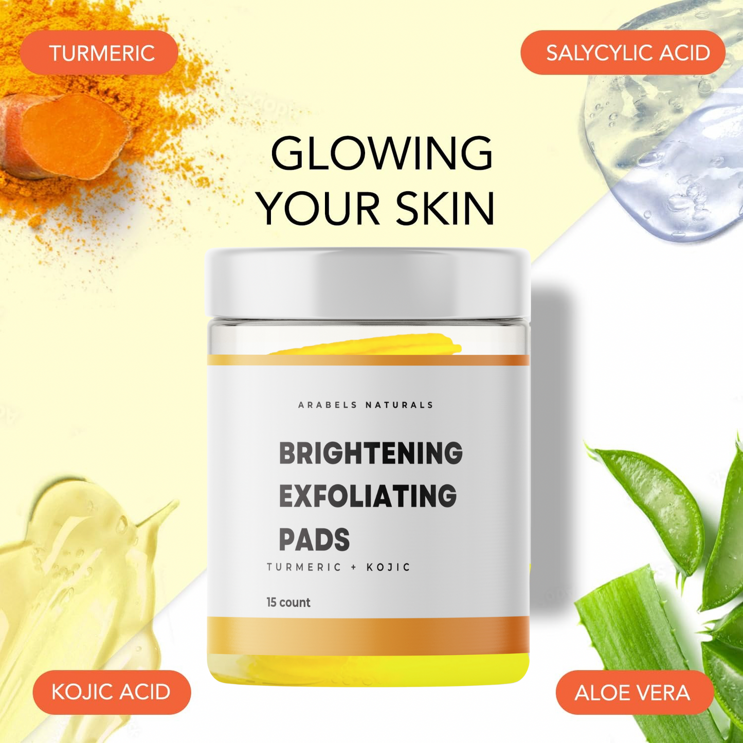 Turmeric Exfoliating Pads - Turmeric & Kojic Acid Brightening Pads