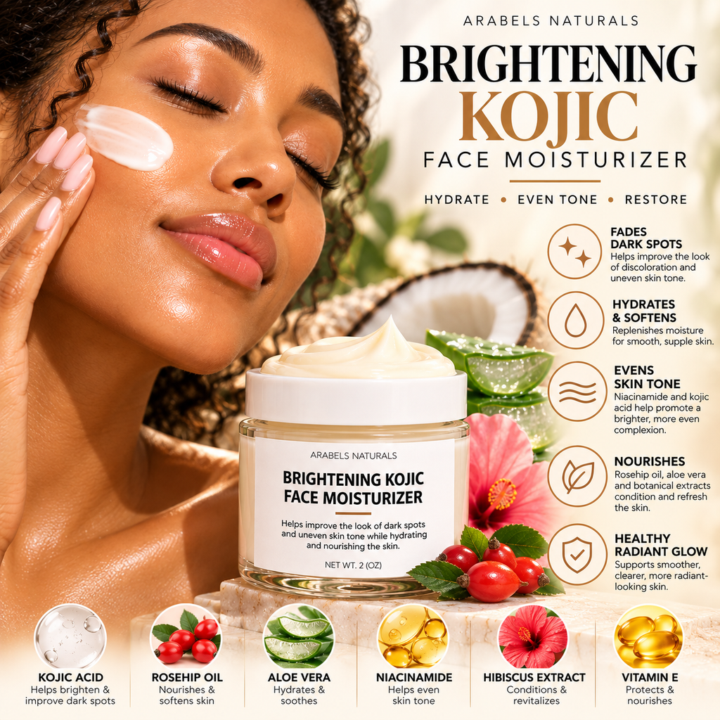 Kojic Acid Brightening Face Moisturizer – Dark Spots & Uneven Skin Tone | 2 oz