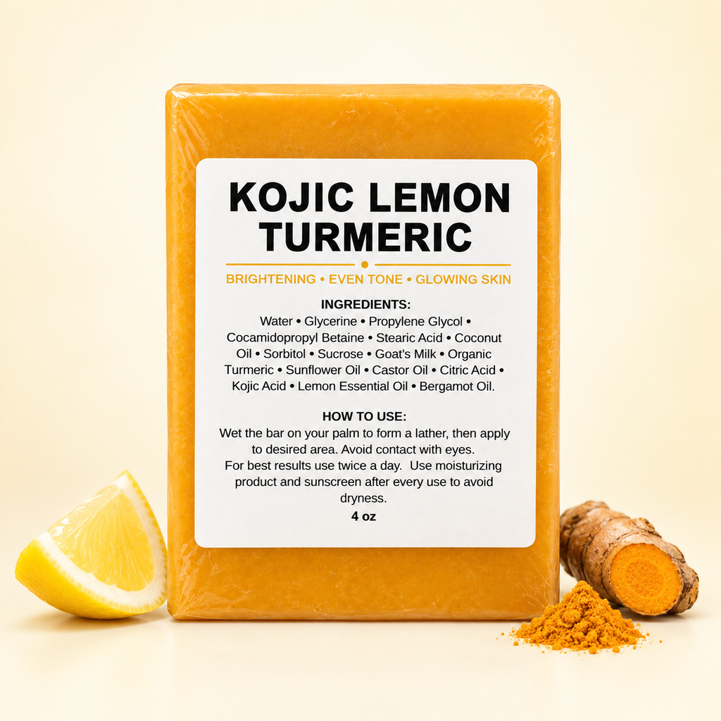 Turmeric + Kojic Acid Soap with Lemon Oil | Brightening Face & Body Bar