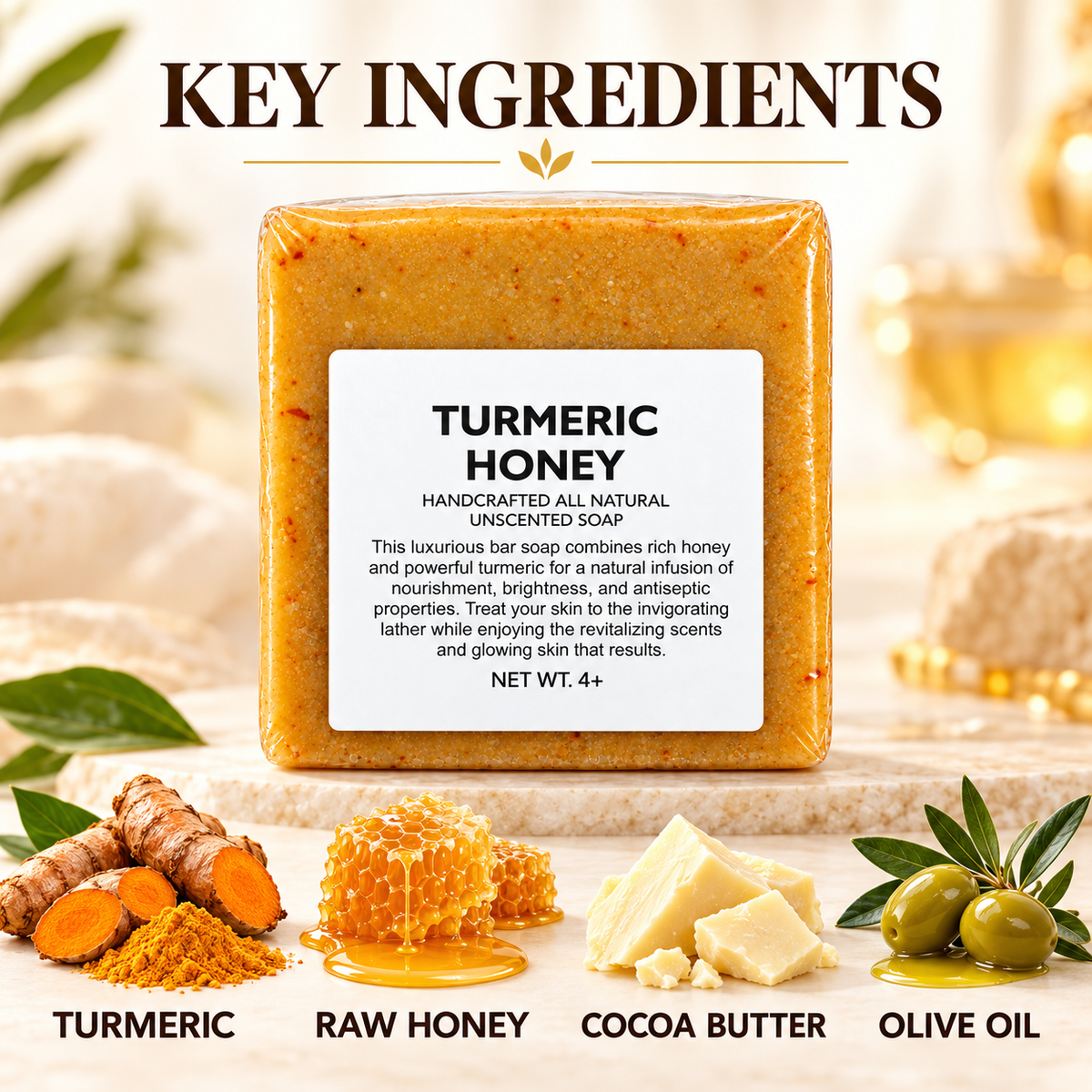 Turmeric + Raw Honey Brightening Soap
