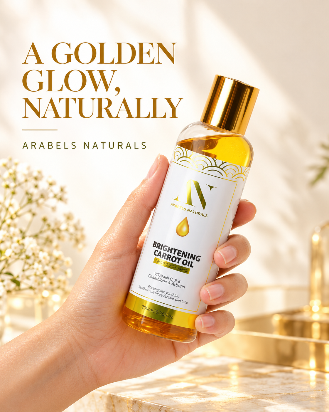 Brightening Carrot Body Oil with Vitamins C & E