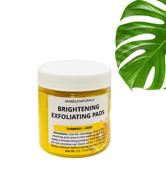 Turmeric Exfoliating Pads - Turmeric & Kojic Acid Brightening Pads 30 ct - Arabel's Naturals 