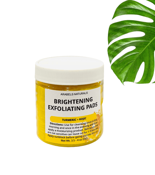 Turmeric Exfoliating Pads - Turmeric & Kojic Acid Brightening Pads 30 ct - Arabel's Naturals 