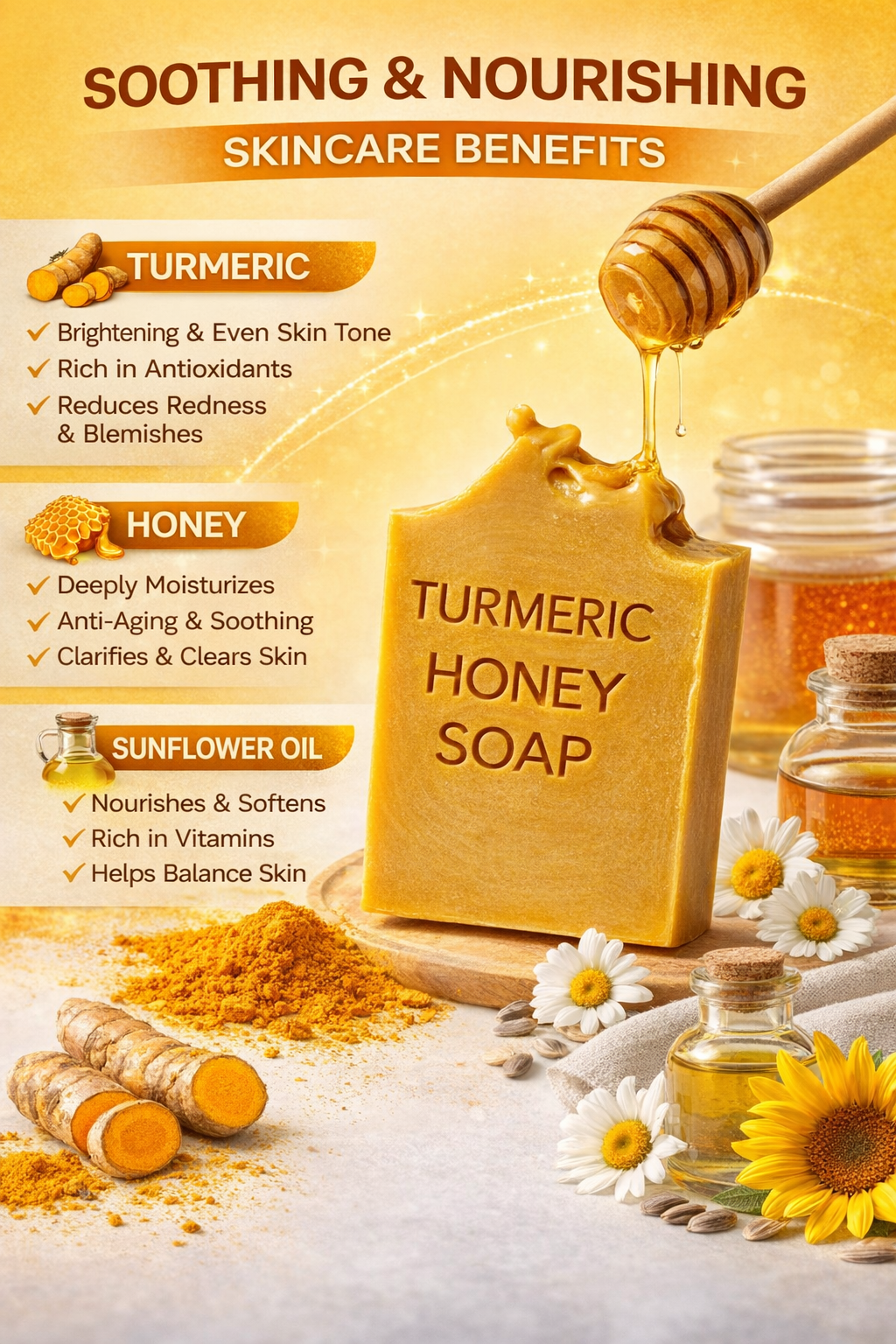 Turmeric + Raw Honey Brightening Soap