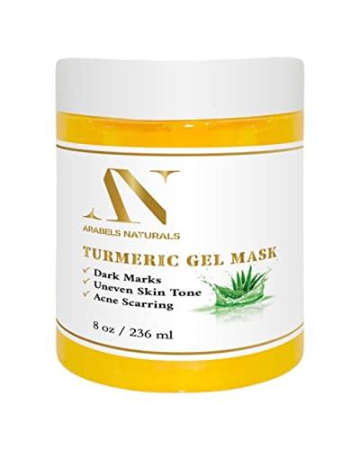 Turmeric Face Mask - Aloe Vera Facial Mask Improves Blemish, Hyperpigmentation, Scarring and Refining Pores Hydrating, Clarifying, Cleansing Skincare Mask, 8 oz - Arabel's Naturals 